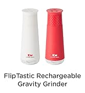 Kitchen Mama Rechargeable Gravity Salt and Pepper Grinder, Adjustable Coarseness, Refillable