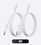 2PCS 3FT/1M Pure Copper Power Extension Cable, 5.5mm x 2.1mm Female to Male, DC 12V Power Extensi...