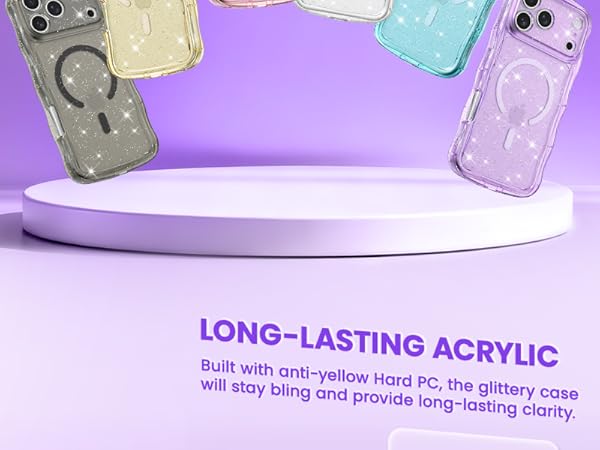 crystal Clear case transparent case magnetic case glitter case Glossy case cute case aesthetic case