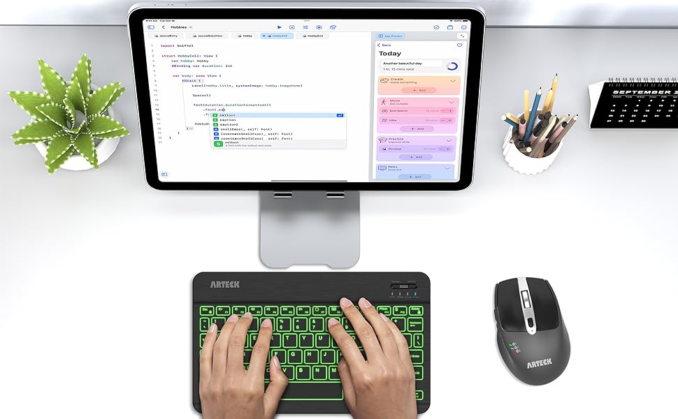 HB030B Backlit Bluetooth Keyboard 4