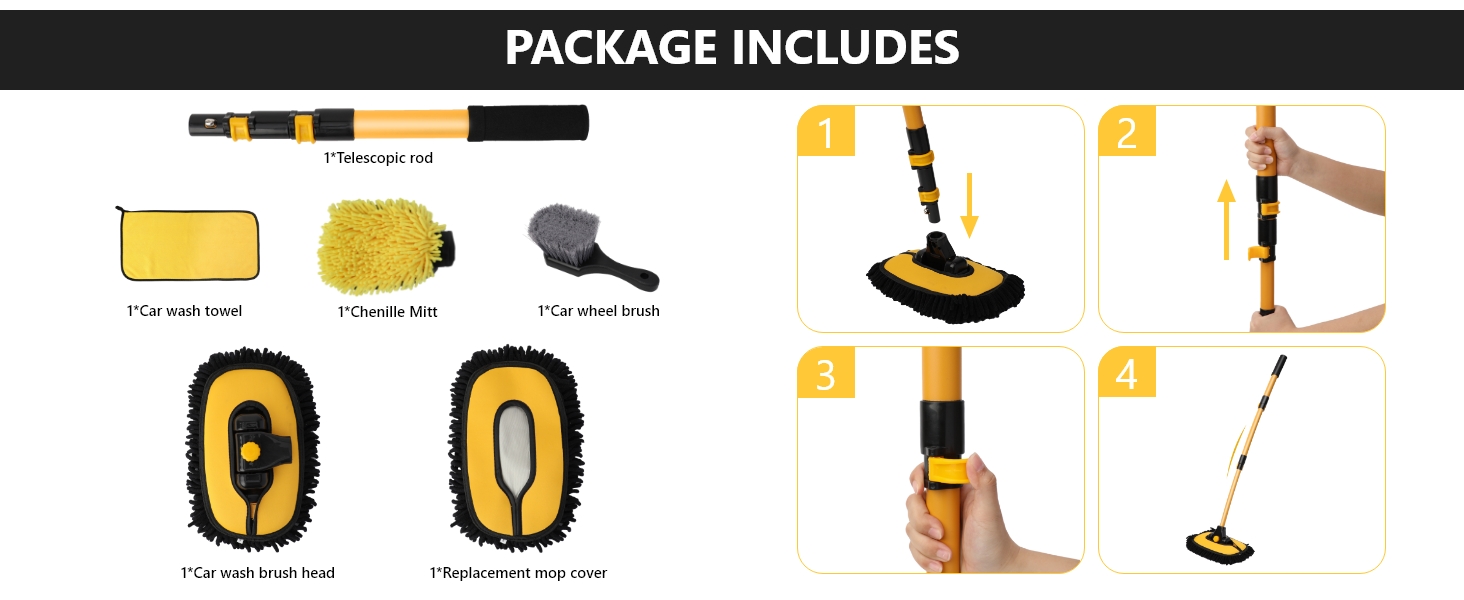 car washing brush with long handle