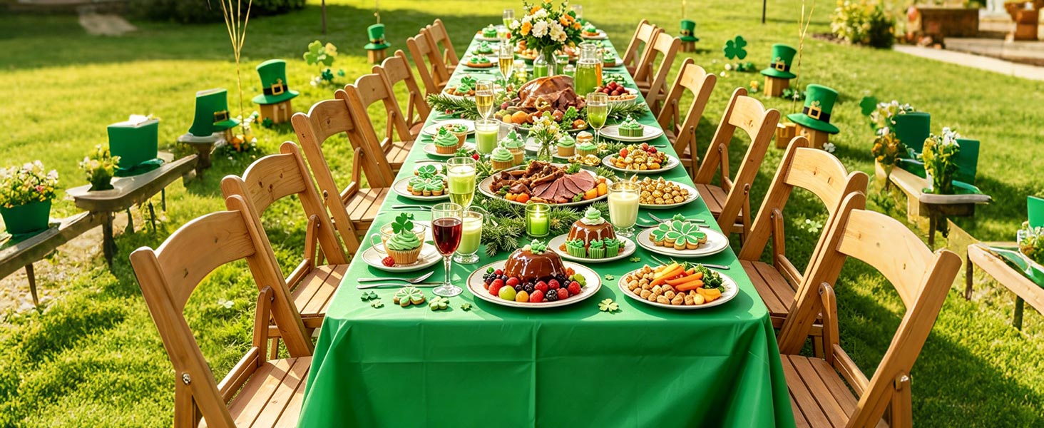 Green tablecloth
