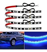 Car Led Strip Lights 12" Connectable Blue Led Light Strips for Cars Motorcycle Golf Cart Boat Mar...