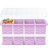 Doasuwish Silicone Freezer Tray for Soup with Lid – 1-Cup Soup Container Cube Style Ice Cube Tray...