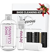 Jevvu Shoe Cleaner Kit, 10 fl oz Concentrated Sneaker Cleaner with Foaming Bottle, 3 Brushes &amp; To...