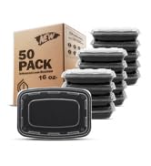 Freshware Meal Prep Containers [50 Pack] 1 Compartment Food Storage Containers with Lids, Bento B...
