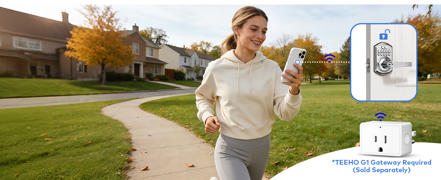 Remote lock/unlock requires TEEHO G1 gateway