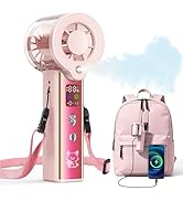 Qiravo Upgraded Misting Fan Portable Fan, 16000 RPM Rechargeable Mini Fan Handheld with Spray Coo...