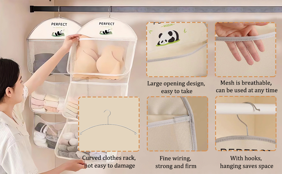 Mesh Pockets Hanging Storage Bag