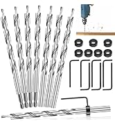 8Pcs 3/8 Inch Pocket Hole Drill Bit with Depth Stop Collar and Wrench 4 Round Shank and 4 1/4 Hex...