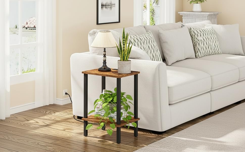 end table with plug