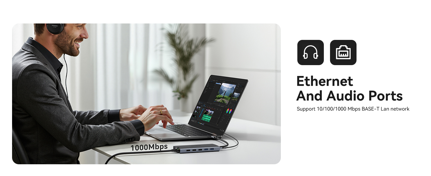 usb c hub usb c to ethernet adapter usb c port pc dock triple monitor adapter