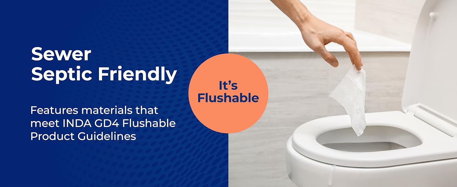 Flushable wipes