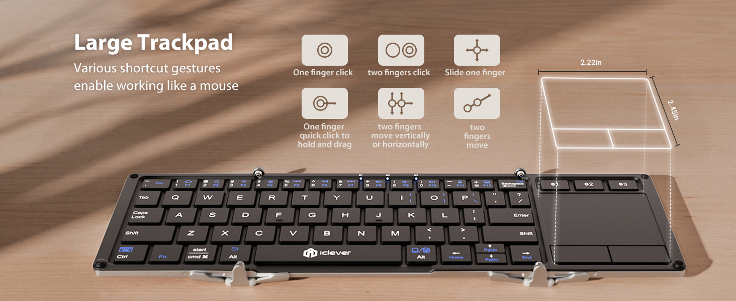 bluetooth keyboard with touchpad