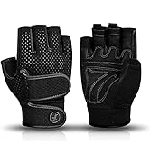 MOREOK Workout Gloves Gym Gloves for Men/Women, [3MM Gel Pad] [3/4 Finger] Weight Lifting Gloves ...