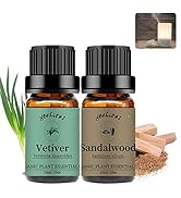 yethious Sandalwood Vetiver Essential Oil Set 100% Pure Organic Undiluted Aromatherapy Oils for D...