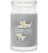 Yankee Candle Smoked Vanilla &amp; Cashmere Scented, Signature 20oz Large Jar 2-Wick Candle, Over 60 ...