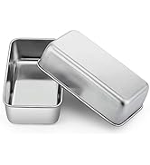 P&amp;P CHEF Loaf Pan Set of 2, 9-inch Bread Pans, Stainless Steel Loaf Toast Baking Pans For Bread M...