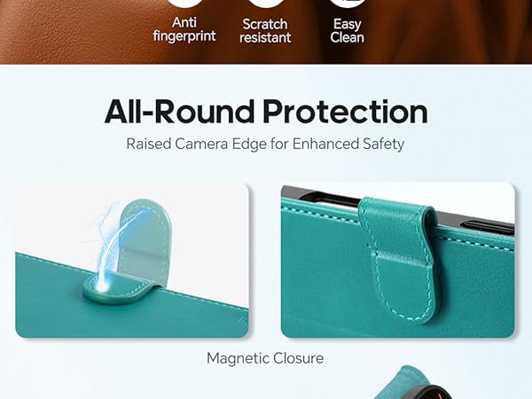 TUCCH Case Wallet for iPhone 17 Pro, TPU Shockproof Shell Stand PU Leather Stand Protective Cover