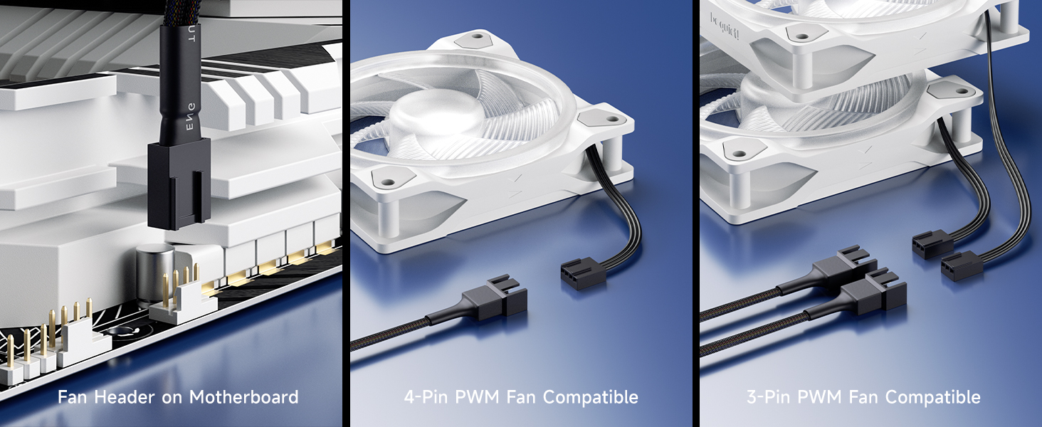 PC fan extension cables for extending 4-pin fan reach and improving cooling performance