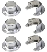 Tighall 6PCS Heavy Duty Stainless Steel Closet Pole Sockets Rod End Support Flange Rod Holder Set...