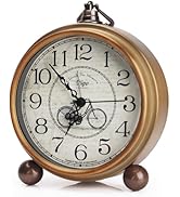 Maxspace Table Clock 5.2 in Non-Ticking Retro Vintage Silent Desk Clock Battery Operated Small De...