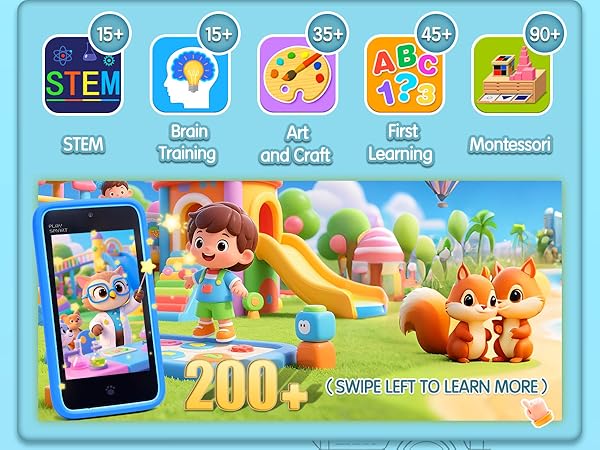 The PAMOX toy phone with 200+ interactive educational games