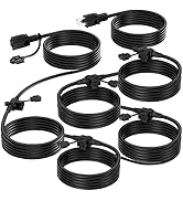 K KASONIC - Outdoor Extension Cord 50 FT, Evenly Spaced 6 Outlets Plugs, 16/3 SJTW Weatherproof M...