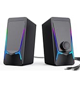 ROSON Computer Speakers, Gaming PC Speakers with Enhanced Bass and Volume Control, Stereo 2.0 USB...