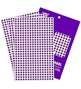 PARLAIM 1/4 Inch Round Color-Code Dot Stickers,4200 Pcs Adhesive Color Coding Circle Labels (Purple)
