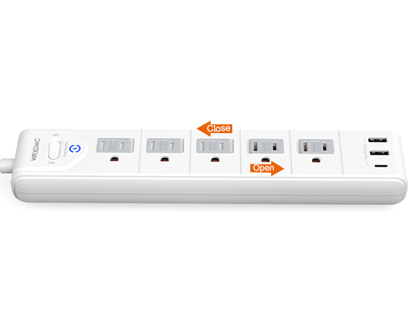 2 Prong Power Strip, WRXDMC 2 Prong to 3 Prong Outlet Adapter, 1400J Two Prong Surge Protector
