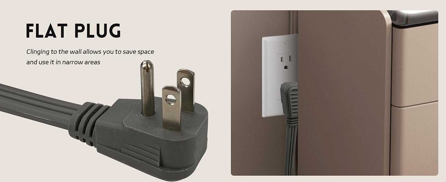 flat plug extension cord