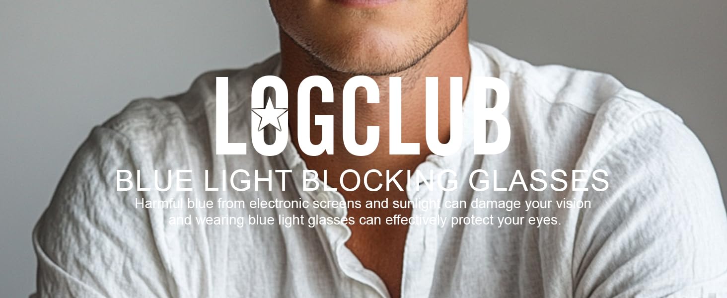 logclub blue light glasses men