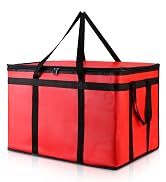 XXXL Insulated Food Delivery Bag - Reusable Thermal Cooler Grocery Bags for Doordash Catering, Pi...