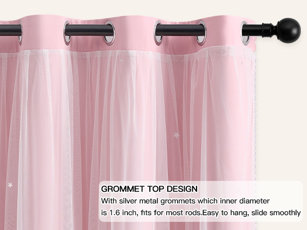 pink curtains