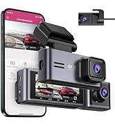 OMBAR Dash Cam 5G WiFi GPS, 3 Channel Dash Cam Front and Rear Inside 2K+1080P+1080P, 3.18" LCD Sc...