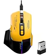 mobiproduct Wireless Gaming Mouse,Ergonomic Mouse with 5 Adjustable DPI up to 7200, RGB Breathing...