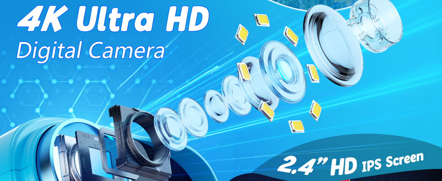 4K Ultra HD Digital Camera with 600mAh Battery Capacity 2h battery life