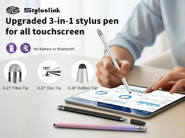 3-in- stylus pen for touchscreen