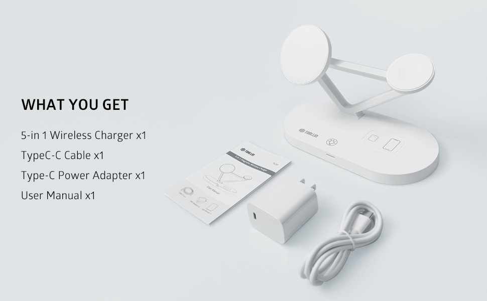 wireless charger with light and adapter
