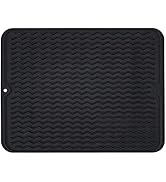 Silicone Dish Drying Mat, Non-Slip Easy Clean Sink Mat Large Heat-resistant Dish Drainer Mat for ...