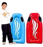 2 Pack Inflatable Boogie Boards for Beach - Inflatable Body Board with Handles for Water Slides f...