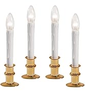612 Vermont Ultra-Bright LED Window Candles with Timer, Battery Operated, Slim-Line Metal Base, V...