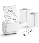 NIIMBOT 3 Rolls Set Label for B1/B21/B3S Label Printer, 1.97'' x 1.18'' (50x30mm),Waterproof Labe...