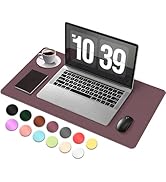 Desk Pad Protector, Leather &amp; Suede Desk Mat, Non-Slip Desk Pad Mat, Large Mouse Pad, Waterproof ...