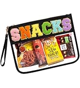 Snack Bag Clear Makeup Bag, Chenille Letter Clear Zipper Pouch Nylon Cosmetic Pouch Organizer Sun...