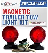 LifeSupplyUSA LED Magnetic Towing Trailer Tow Light Tail Light Haul Kit for Auto, Boat, RV, Trailer