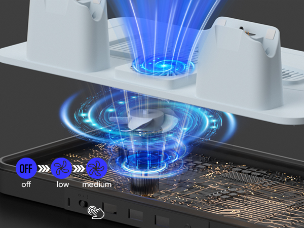 ps5 docking station with cooling fan