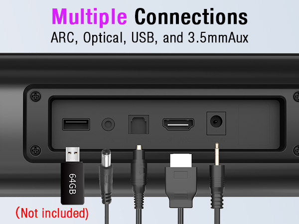 Sound Bar Multiple Connections