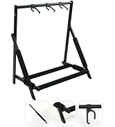 Stage Rocker Multi Guitar Stand, Foldable 3 Holder Rack with Adjustable Height &amp; Width, Easy Asse...